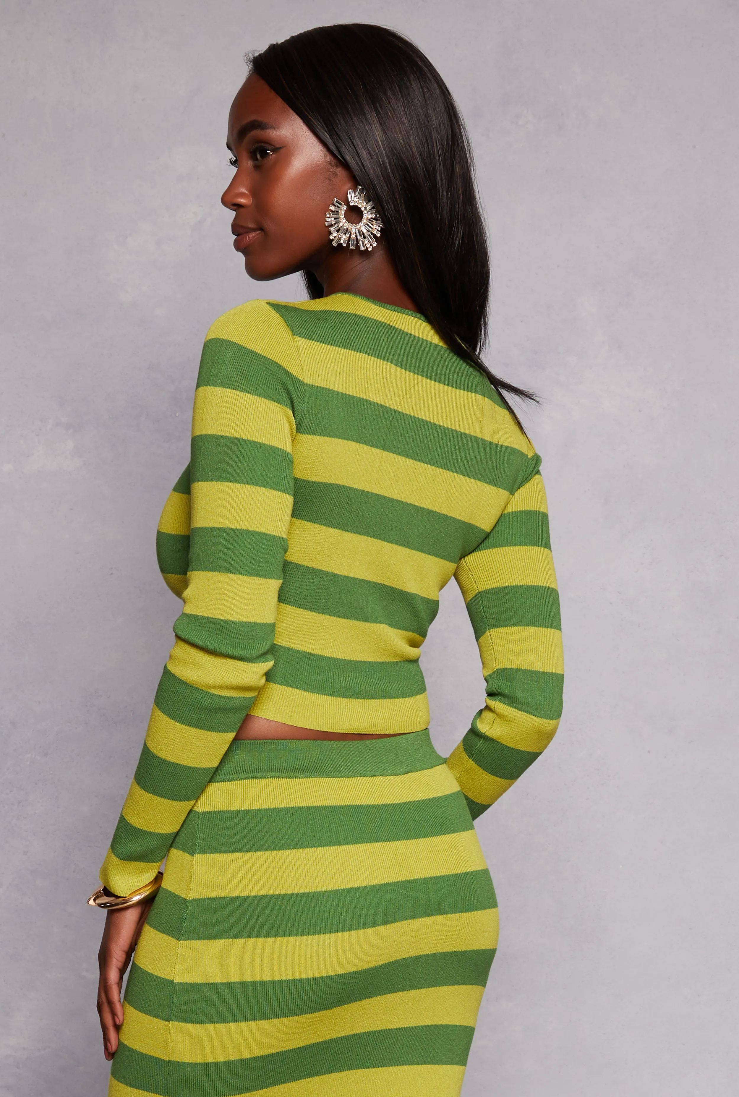 Striped Crew Neck Long Sleeve Sweater sold by Rainbow product image thumbnail 3