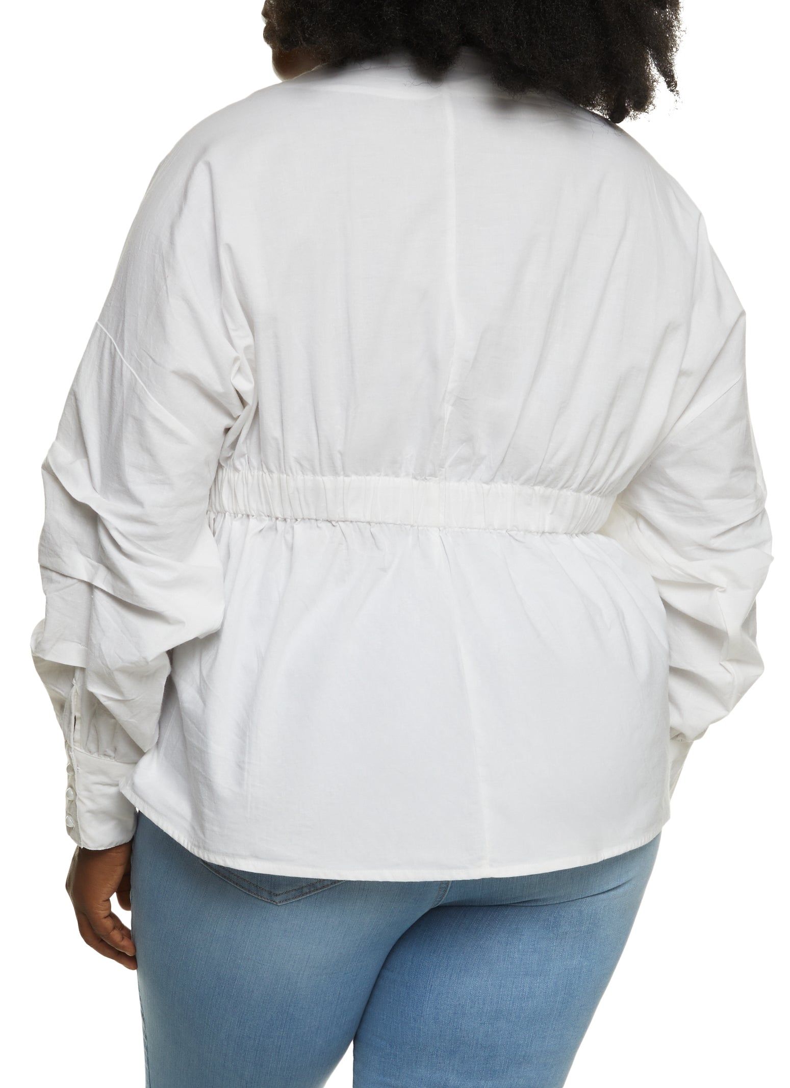 Plus Size Poplin Peplum Top sold by Rainbow product image thumbnail 2
