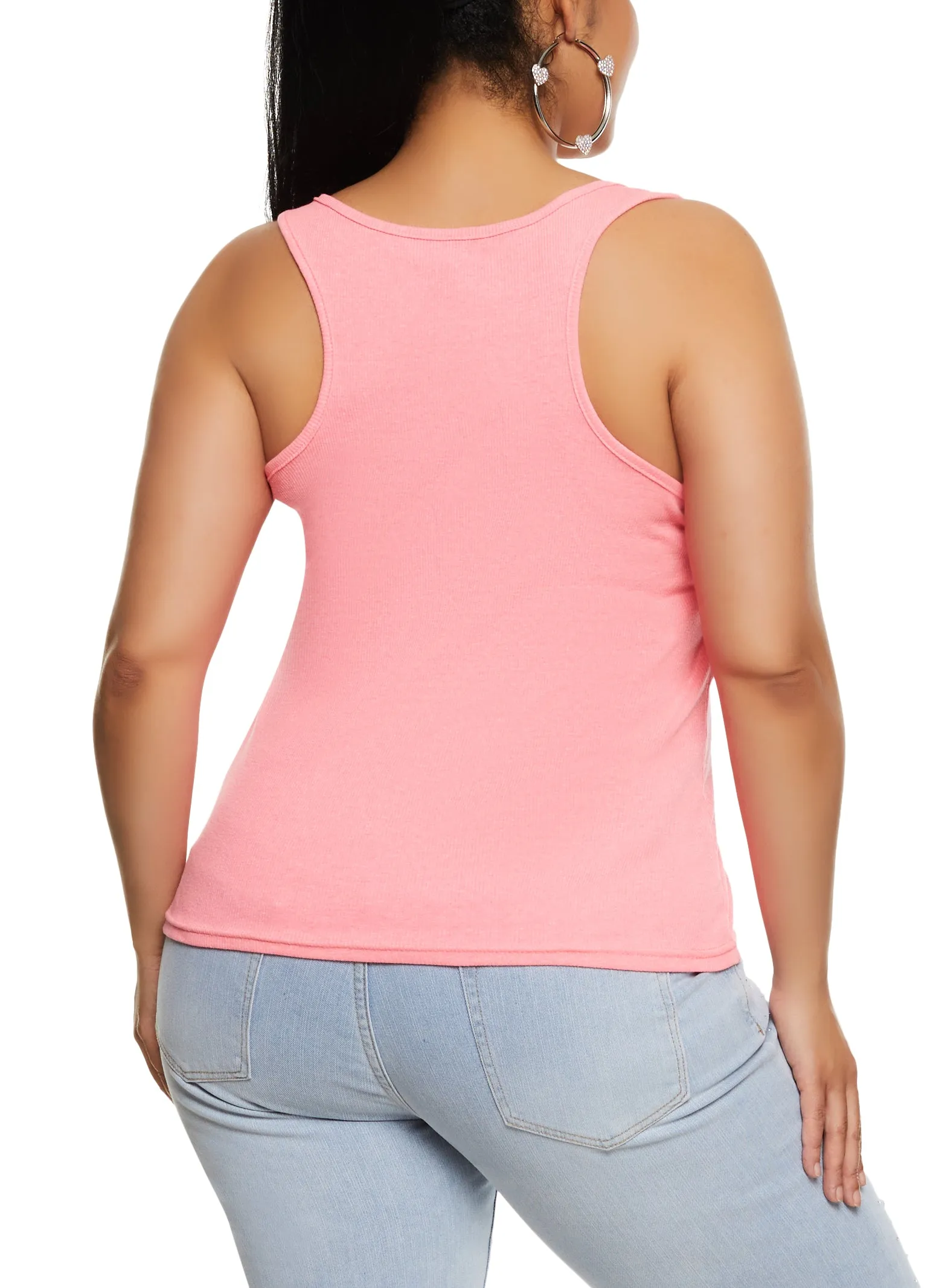 Plus Size Rib Knit Racerback Tank Top sold by Rainbow product image thumbnail 3