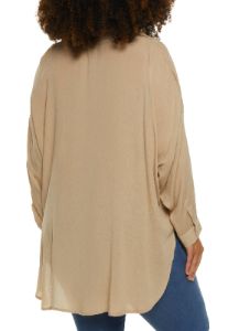 Plus Size Airy Button Front Shirt sold by Rainbow