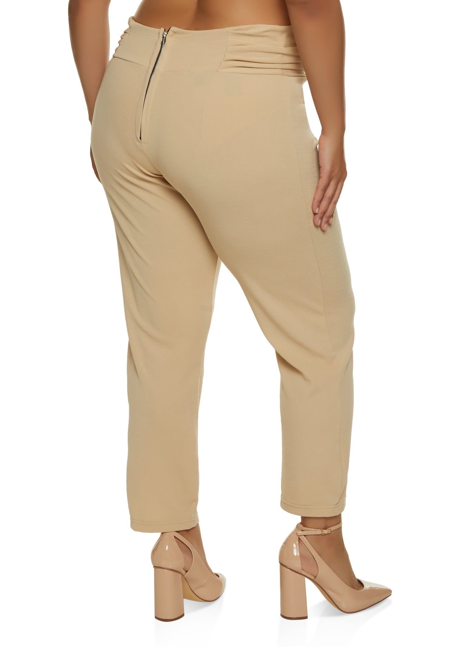 Plus Size Ruched Waist Crepe Knit Pants sold by Rainbow product image thumbnail 2