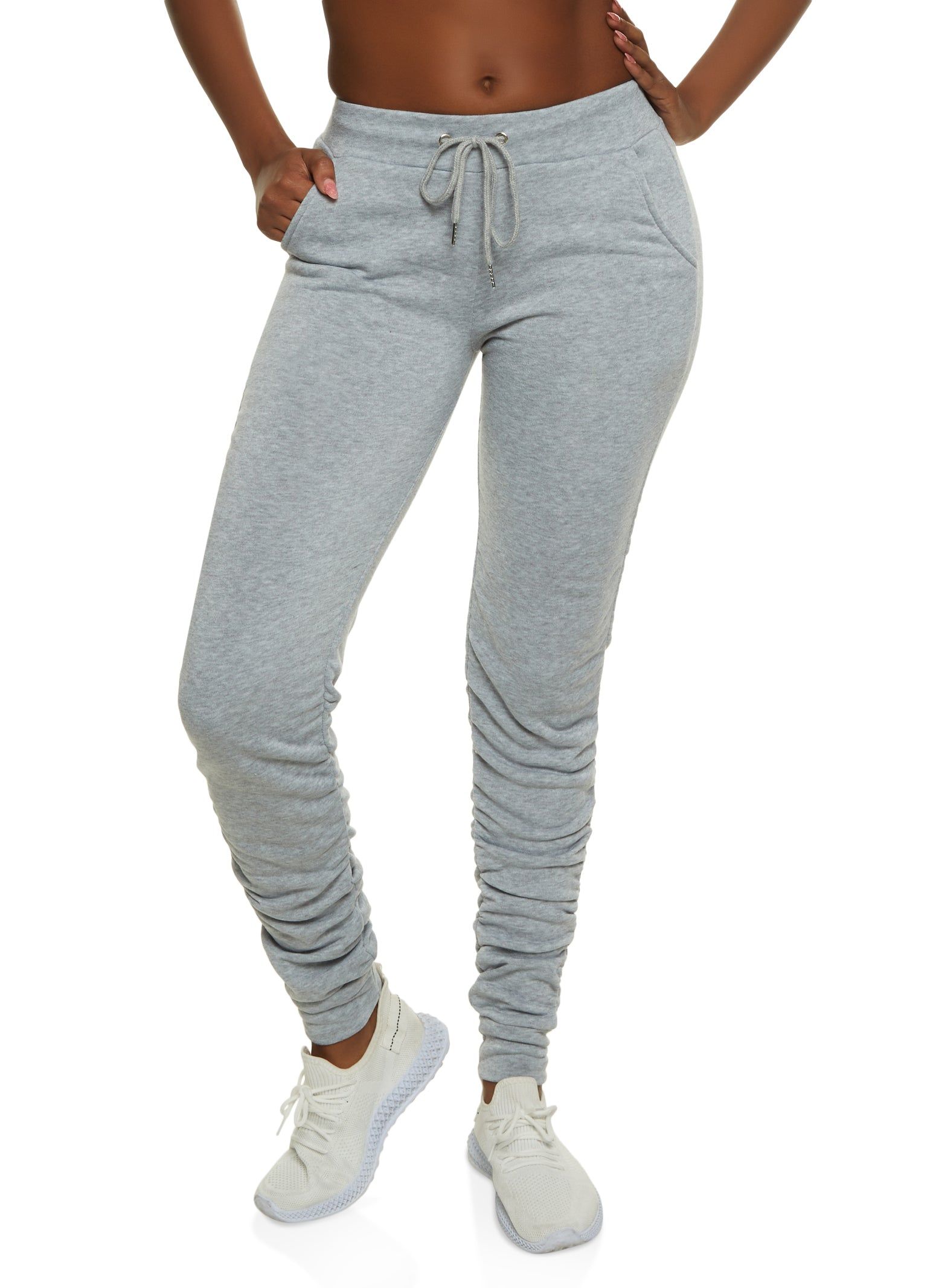 Solid Fleece Ruched Joggers sold by Rainbow
