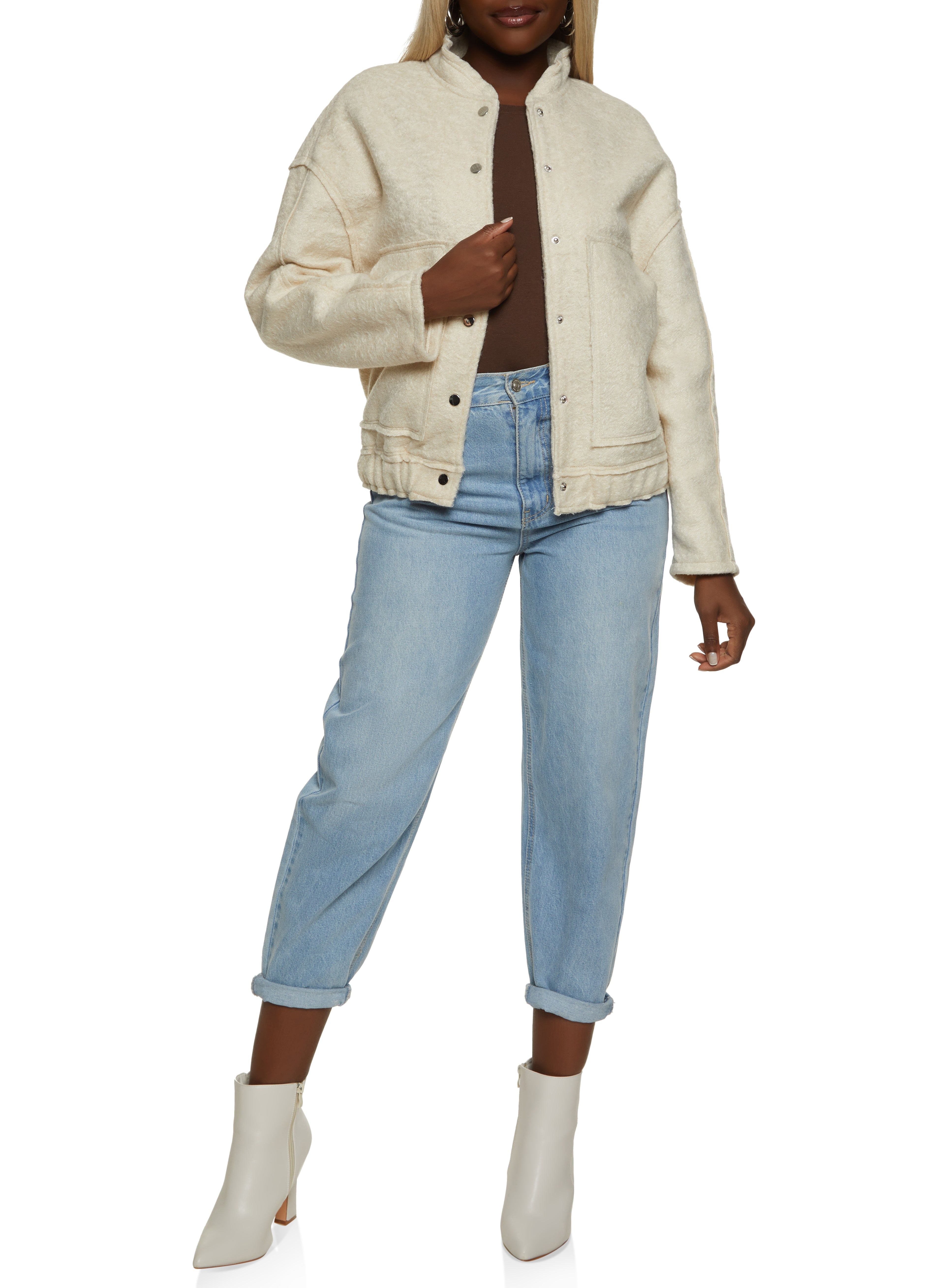 Faux Wool Bomber Jacket sold by Rainbow product image thumbnail 2