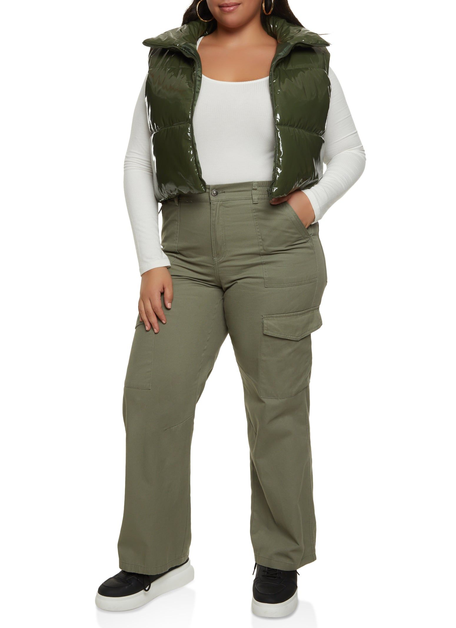 Plus Size High Waist Twill Cargo Pants sold by Rainbow product image thumbnail 2