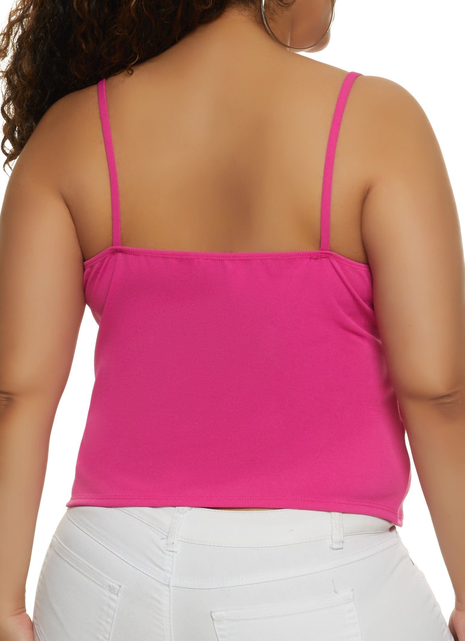 Plus Size Crepe Knit Feather Trim Cami sold by Rainbow product image thumbnail 2