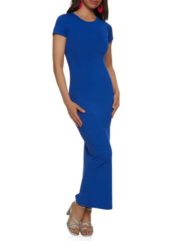 Daisy Solid Crew Neck Maxi Dress sold by Rainbow