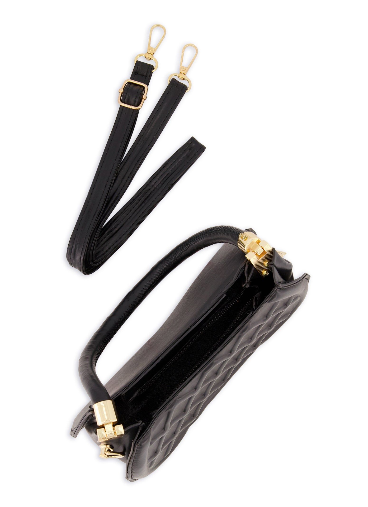 Faux Leather Quilted Shoulder Bag sold by Rainbow product image thumbnail 5