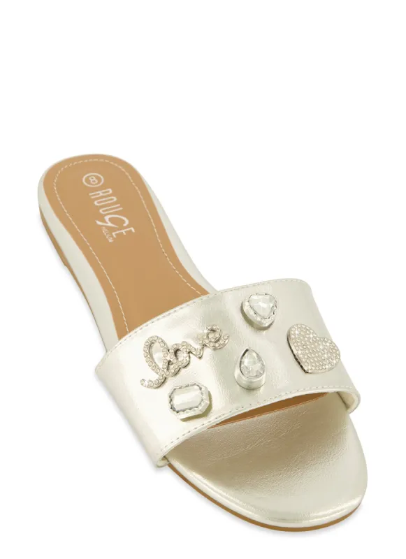 Love Charm Pendant Slide Sandals sold by Rainbow