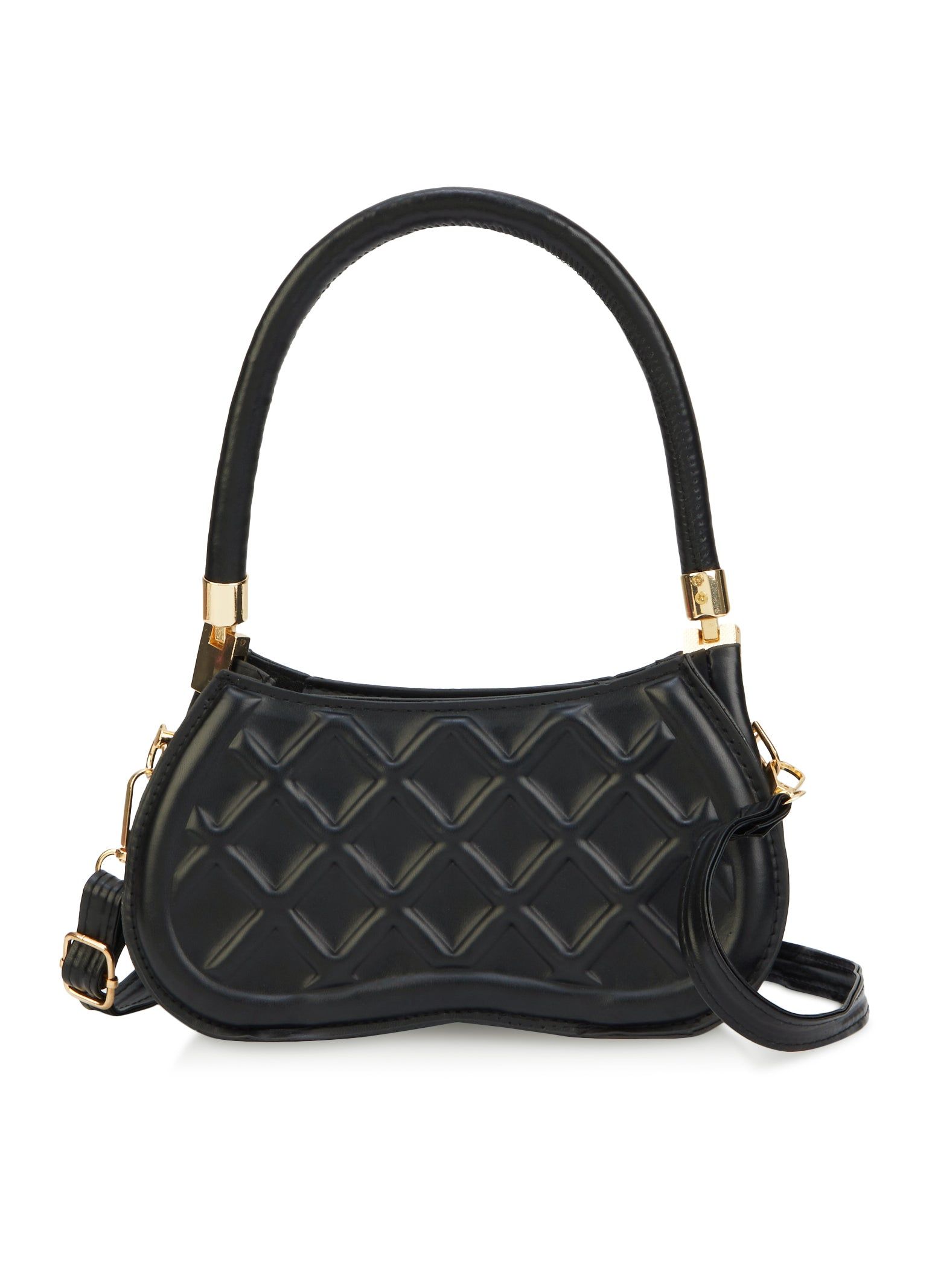 Faux Leather Quilted Shoulder Bag sold by Rainbow product image thumbnail 2