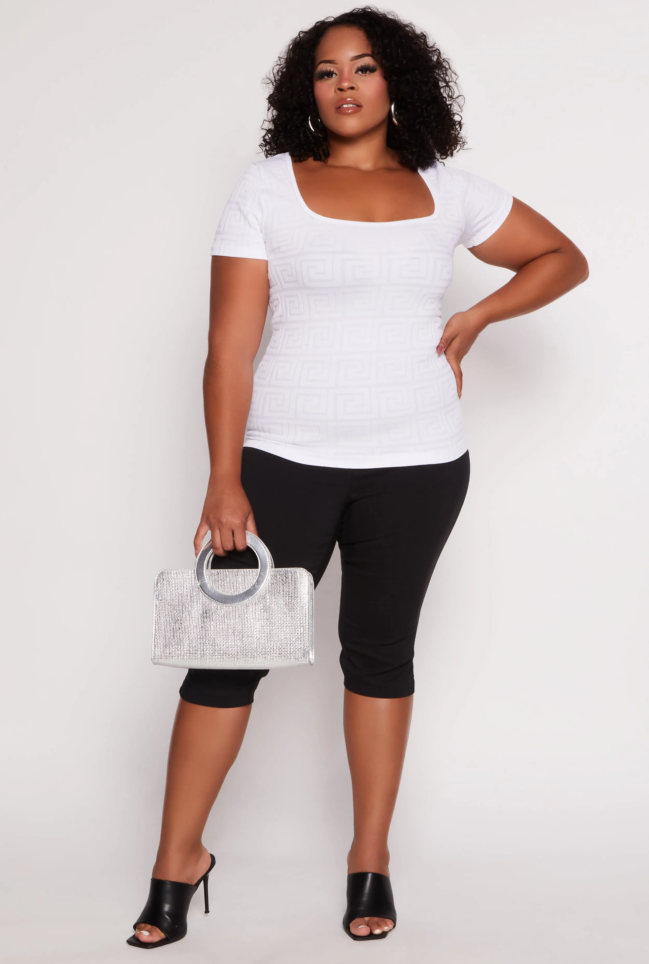 Plus Size Seamless Greek Key Square Neck Top sold by Rainbow product image thumbnail 2