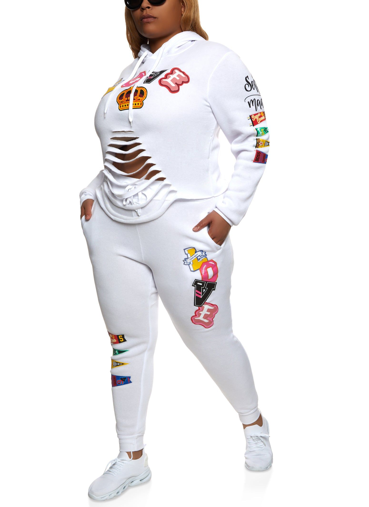 Plus Size Slashed Graphic Print Pullover Hoodie sold by Rainbow product image thumbnail 2