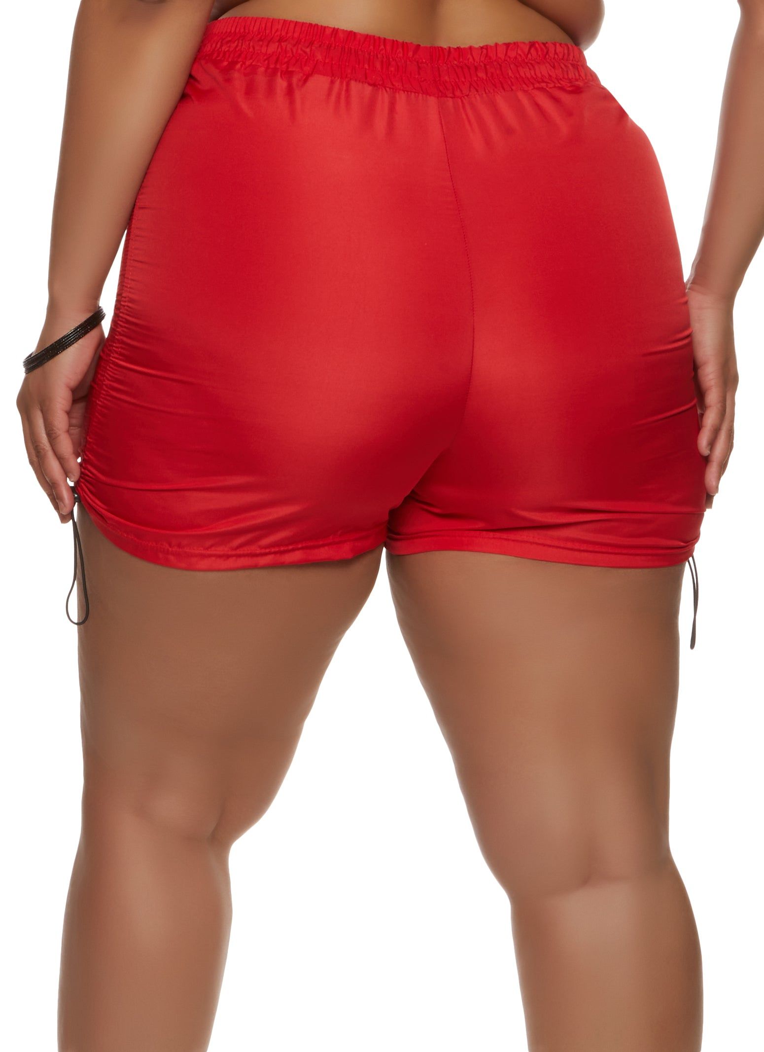 Plus Size Ruched Side Toggle Drawstring Shorts sold by Rainbow product image thumbnail 2