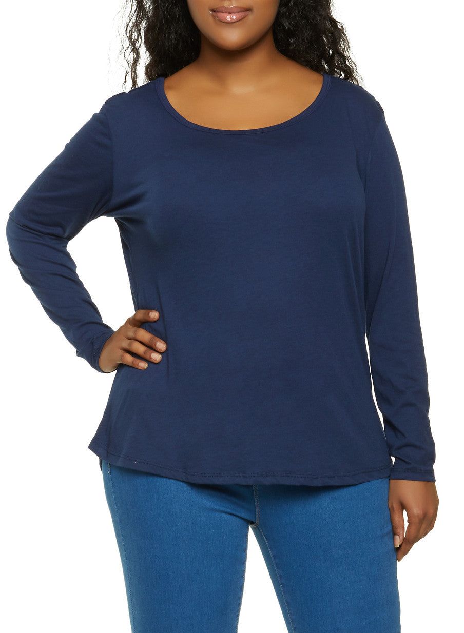 Plus Size Scoop Neck Basic Top sold by Rainbow