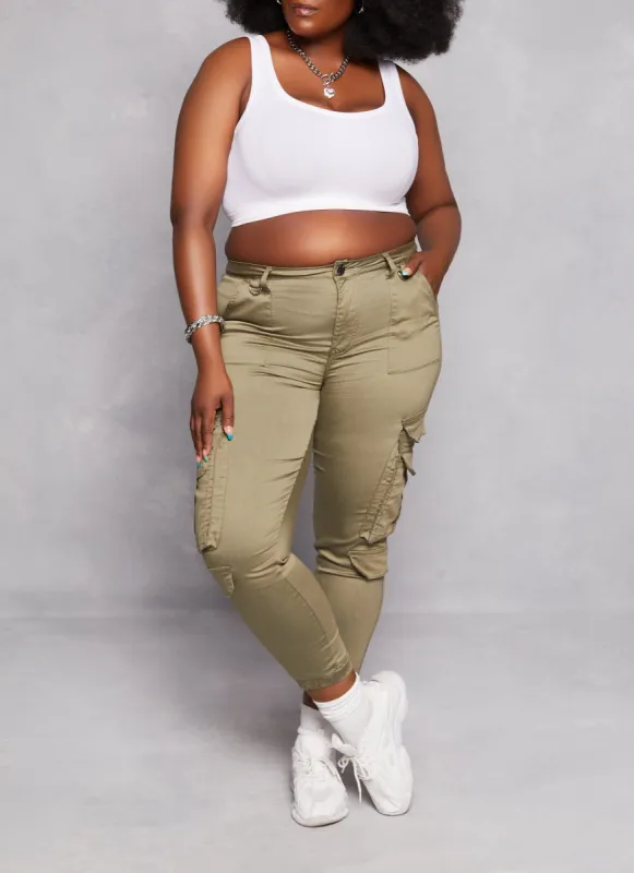 Plus Size Double Cargo Pocket Joggers sold by Rainbow