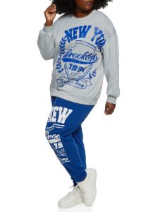 Plus Size New York Graphic Crew Neck Sweatshirt sold by Rainbow