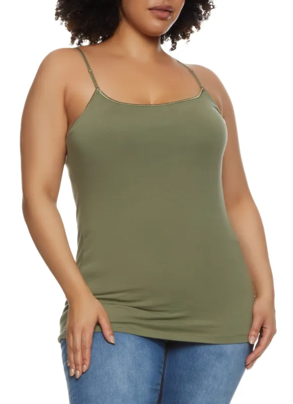 Plus Size Basic Cotton Scoop Neck Cami sold by Rainbow