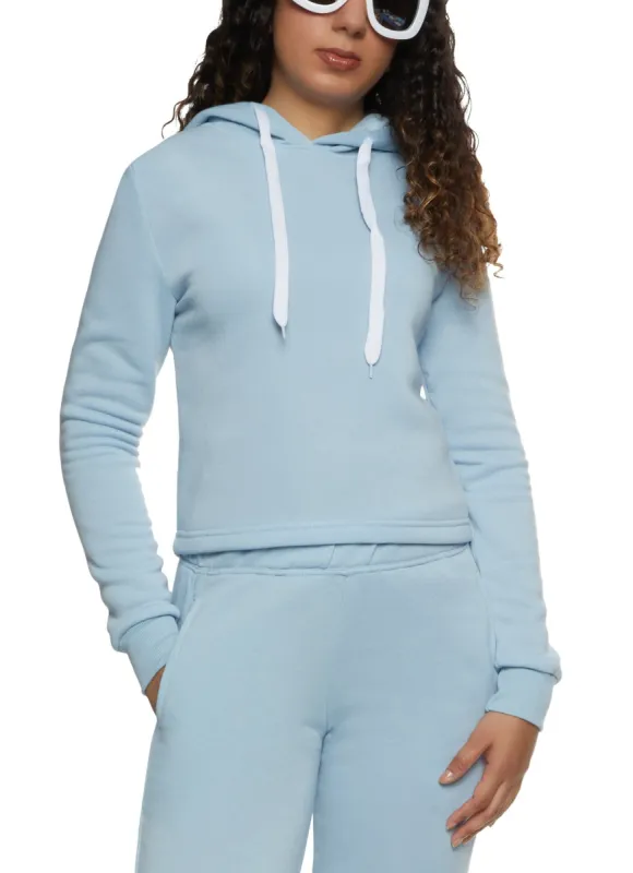 Fleece Hooded Cropped Sweatshirt sold by Rainbow