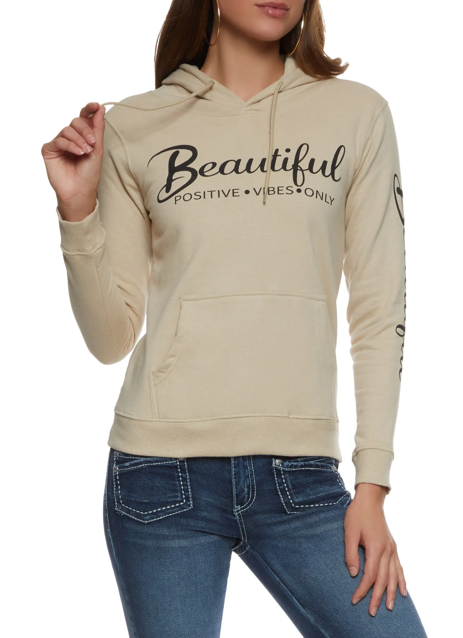 Beautiful Positive Vibes Only Hoodie sold by Rainbow
