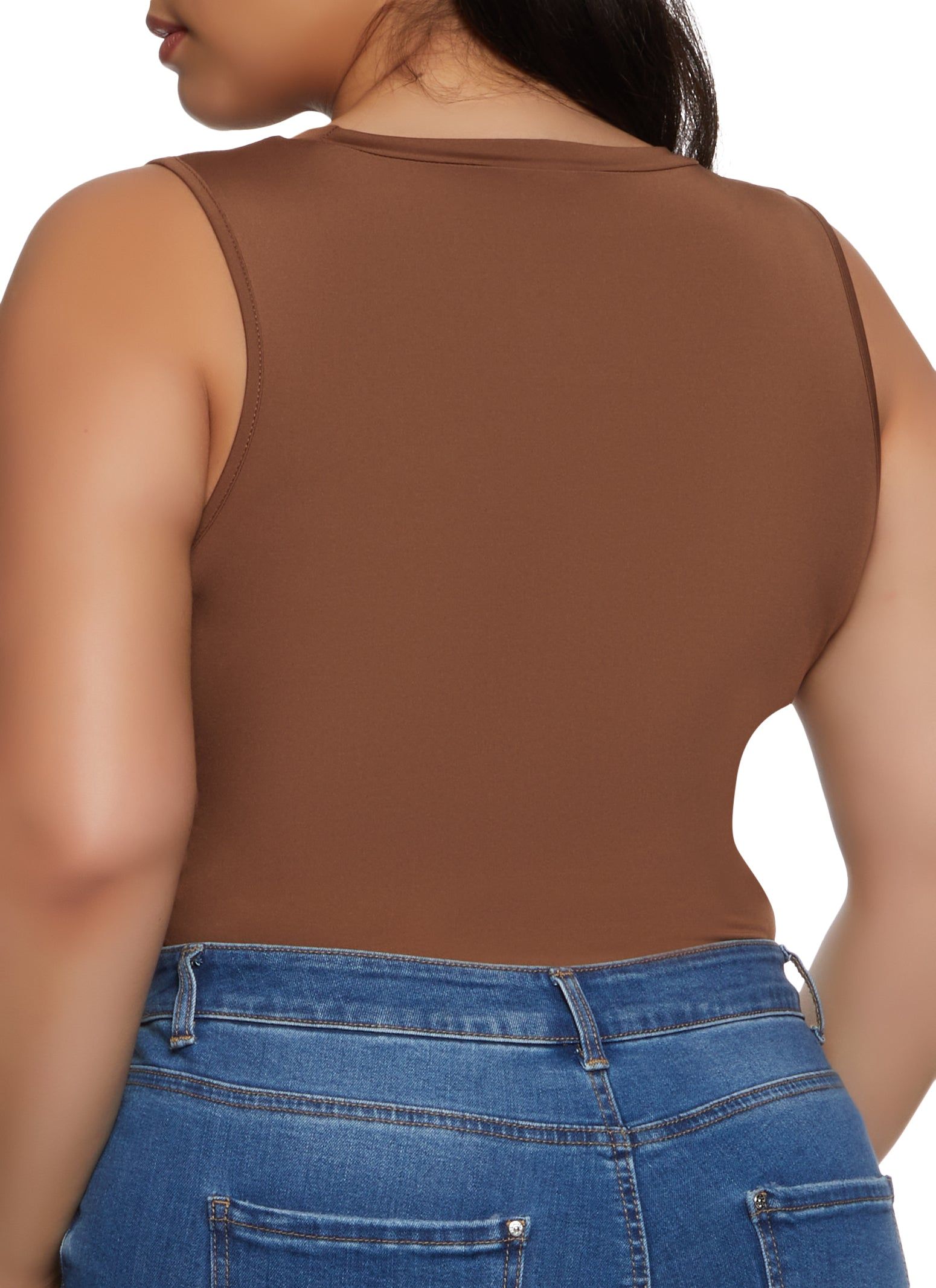 Plus Size Crew Neck Tank Bodysuit sold by Rainbow product image thumbnail 3