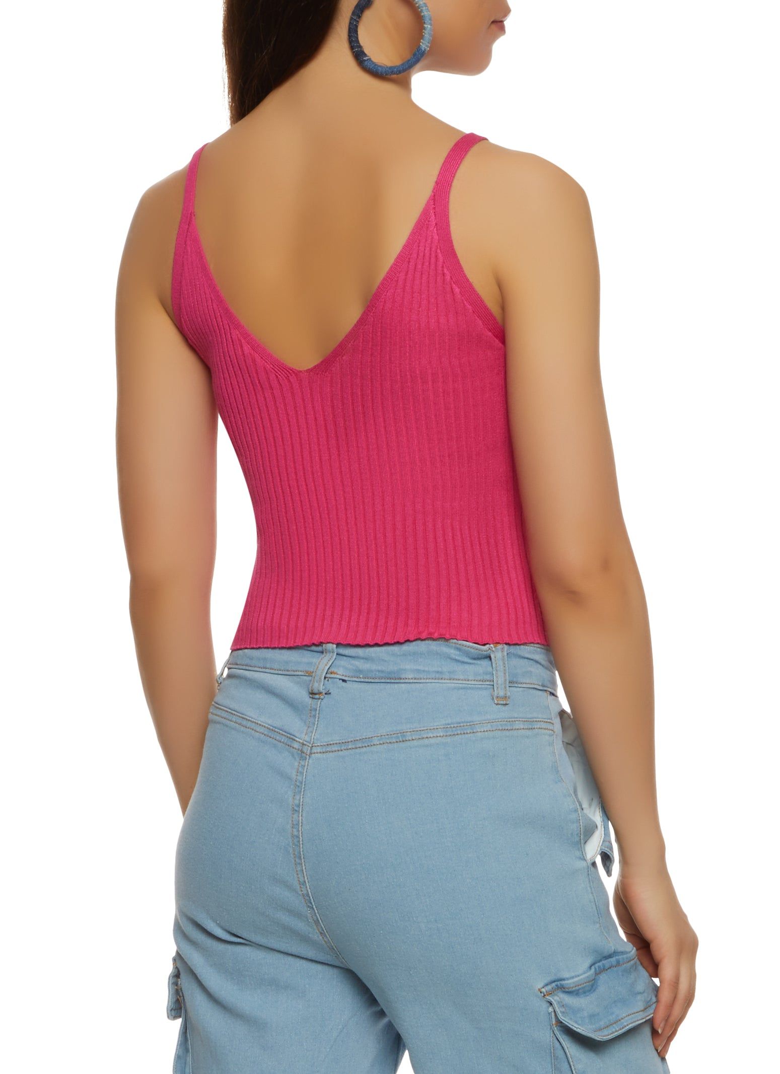 Ribbed Knit V Neck Cami sold by Rainbow product image thumbnail 2