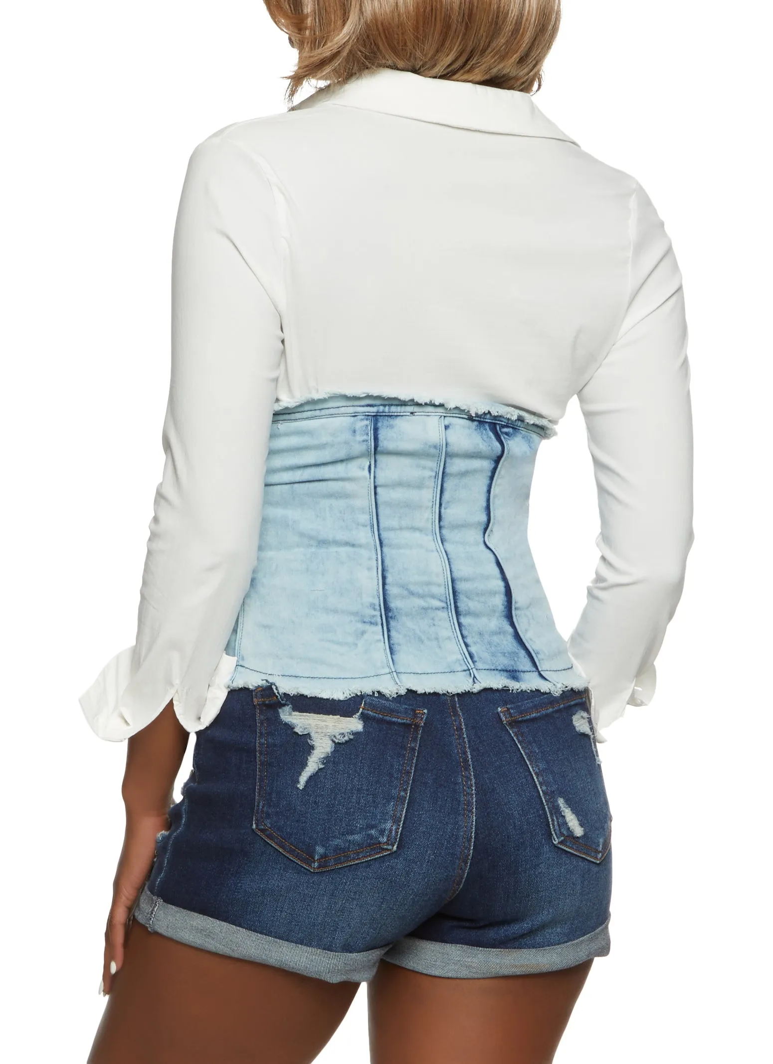 Acid Wash Denim Underbust Corset sold by Rainbow product image thumbnail 2