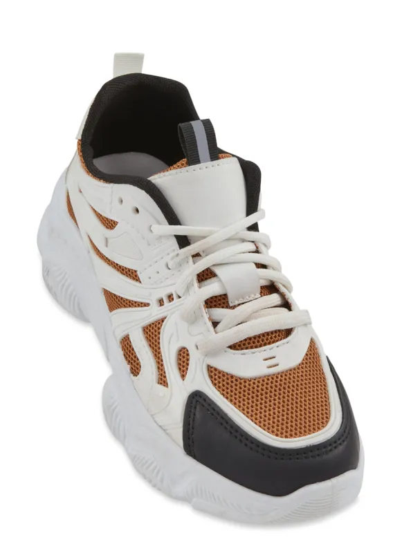 Lace Up Chunky Sole Sneakers sold by Rainbow