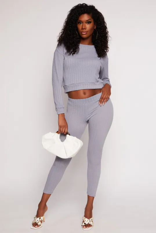 High Waisted Ribbed Knit Leggings sold by Rainbow