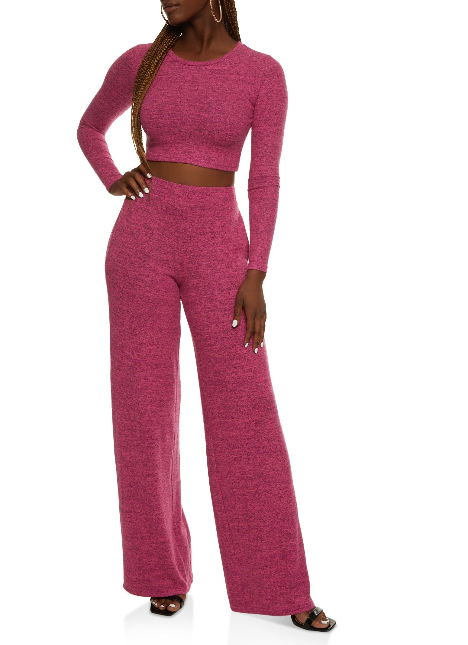 Brushed Knit Crew Neck Crop Top sold by Rainbow product image thumbnail 2