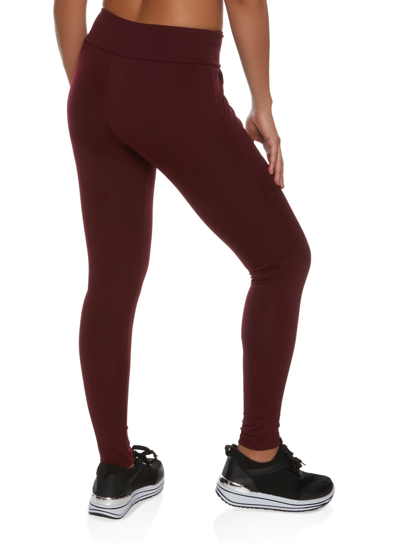 Solid High Waist Phone Pocket Leggings sold by Rainbow product image thumbnail 2