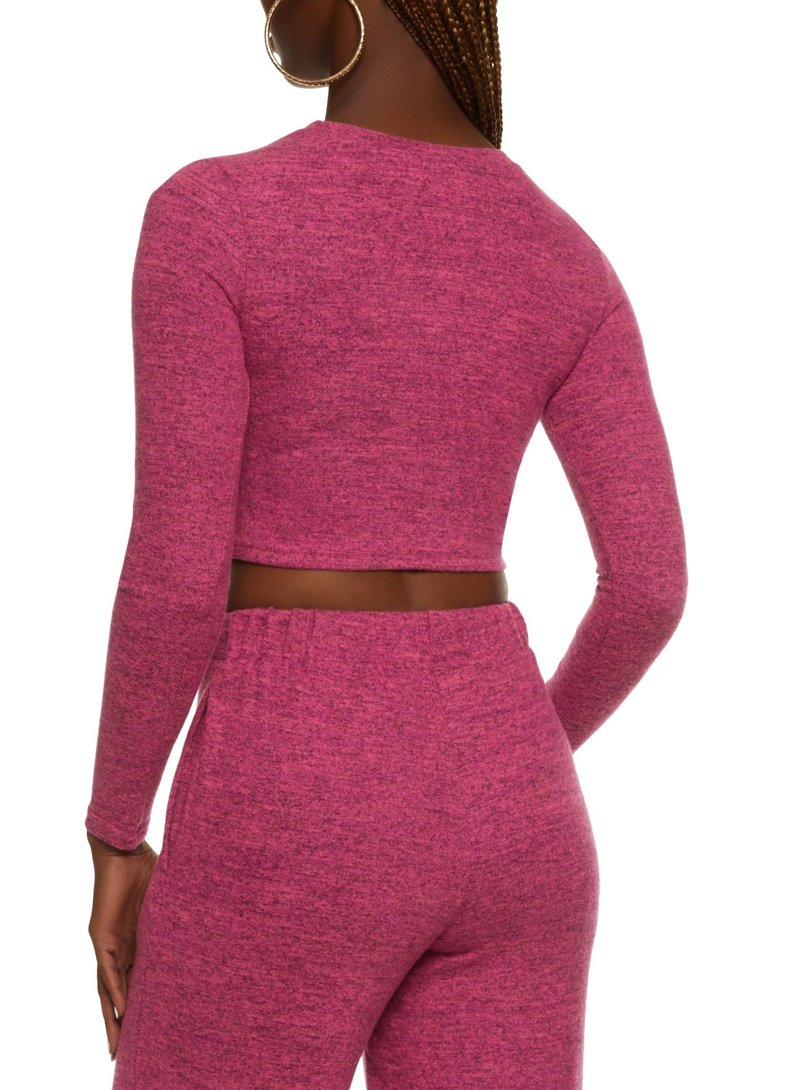 Brushed Knit Crew Neck Crop Top sold by Rainbow product image thumbnail 3