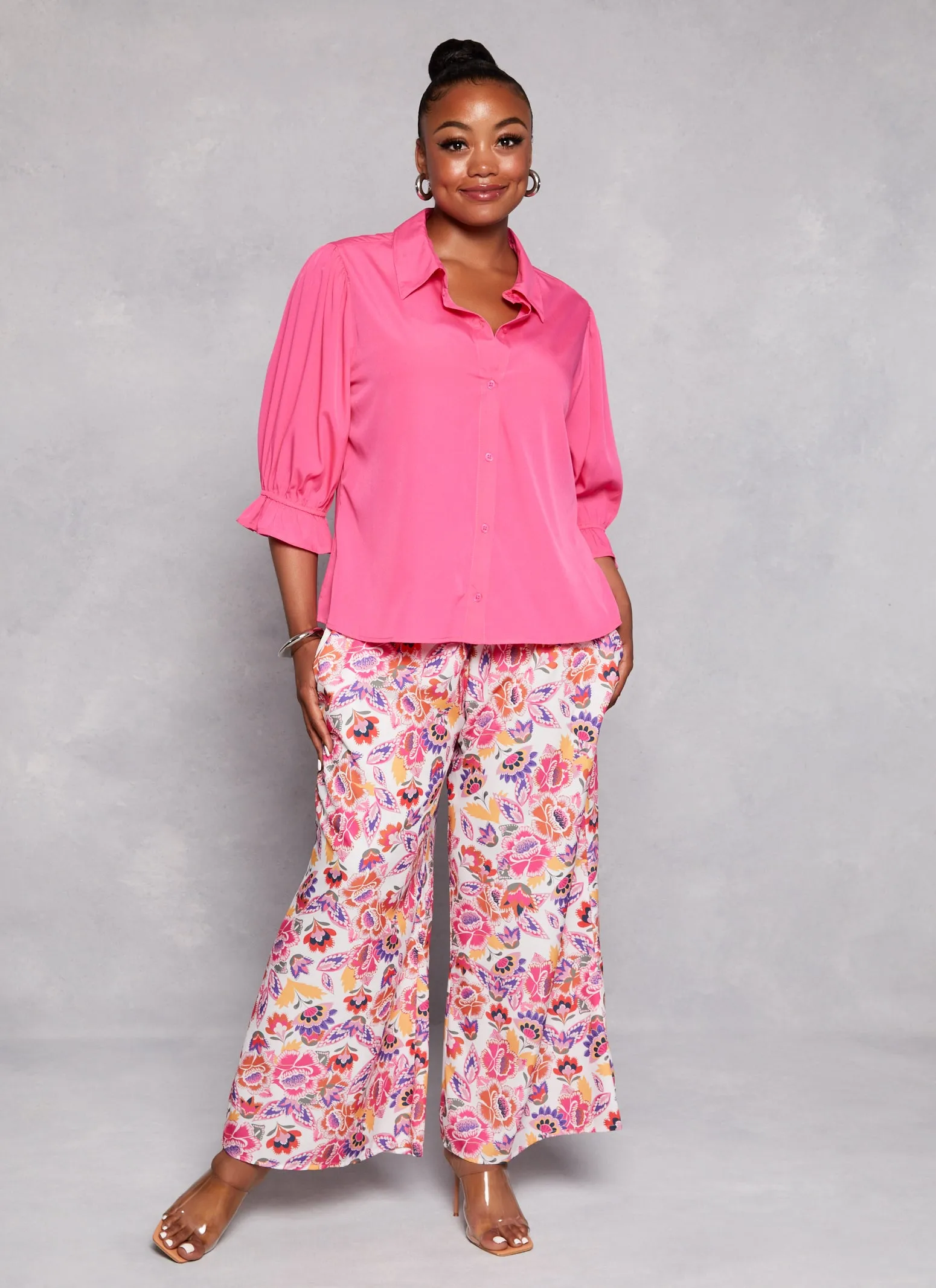 Plus Size Balloon Quarter Sleeve Shirt sold by Rainbow product image thumbnail 2