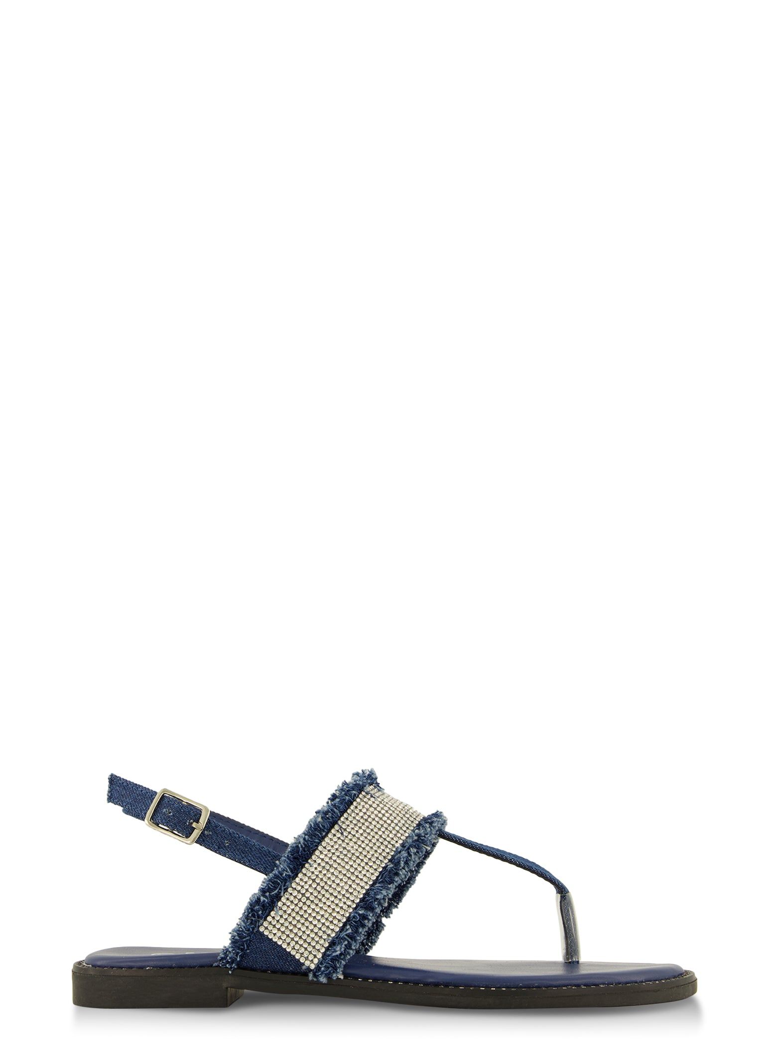 Rhinestone Frayed Buckle Strap Thong Sandals sold by Rainbow product image thumbnail 2