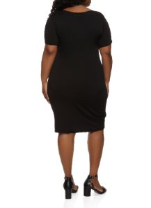 Plus Size Square Neck Midi Dress sold by Rainbow