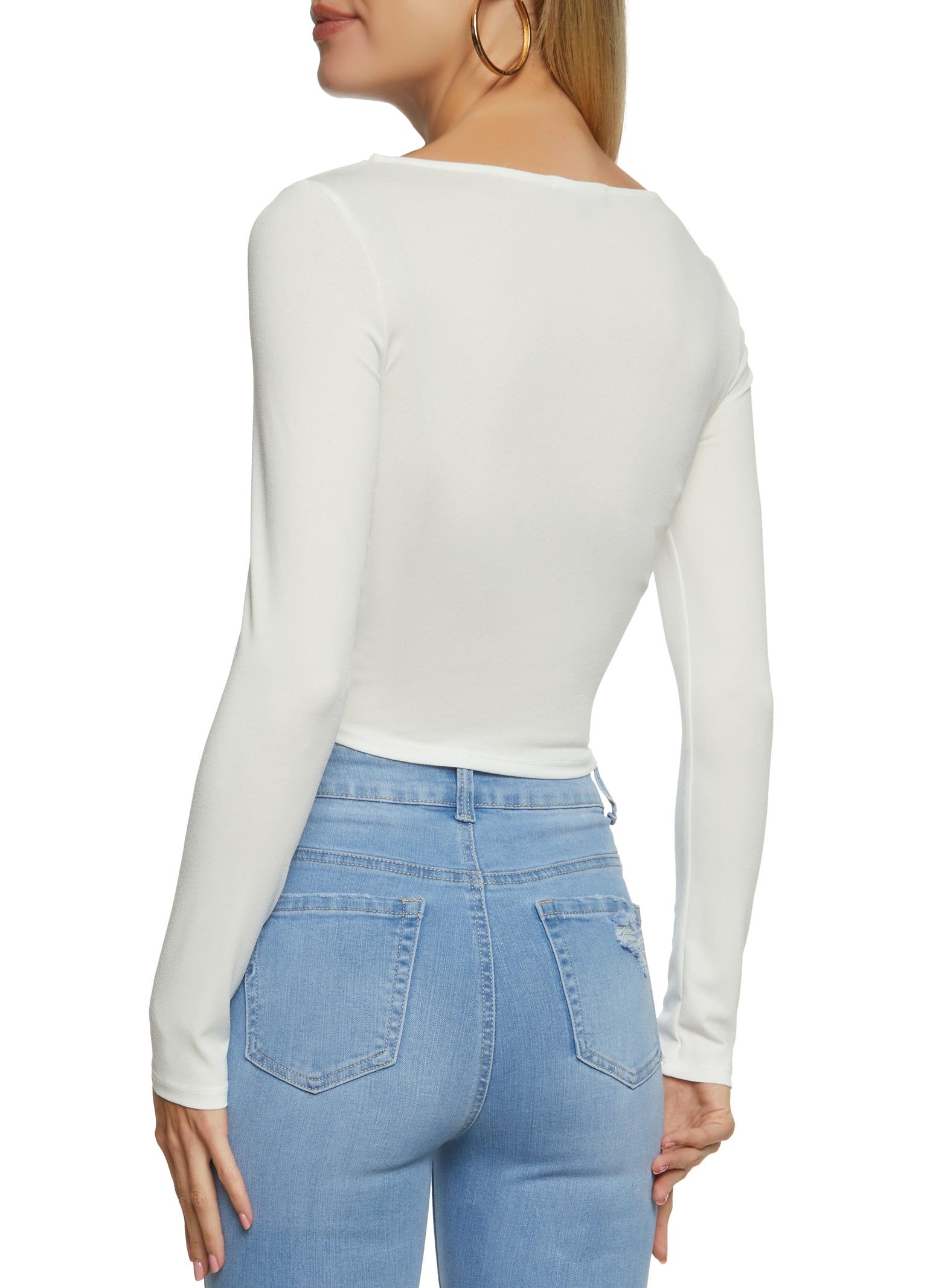 Cut Out Ruched Front Long Sleeve Top sold by Rainbow product image thumbnail 2