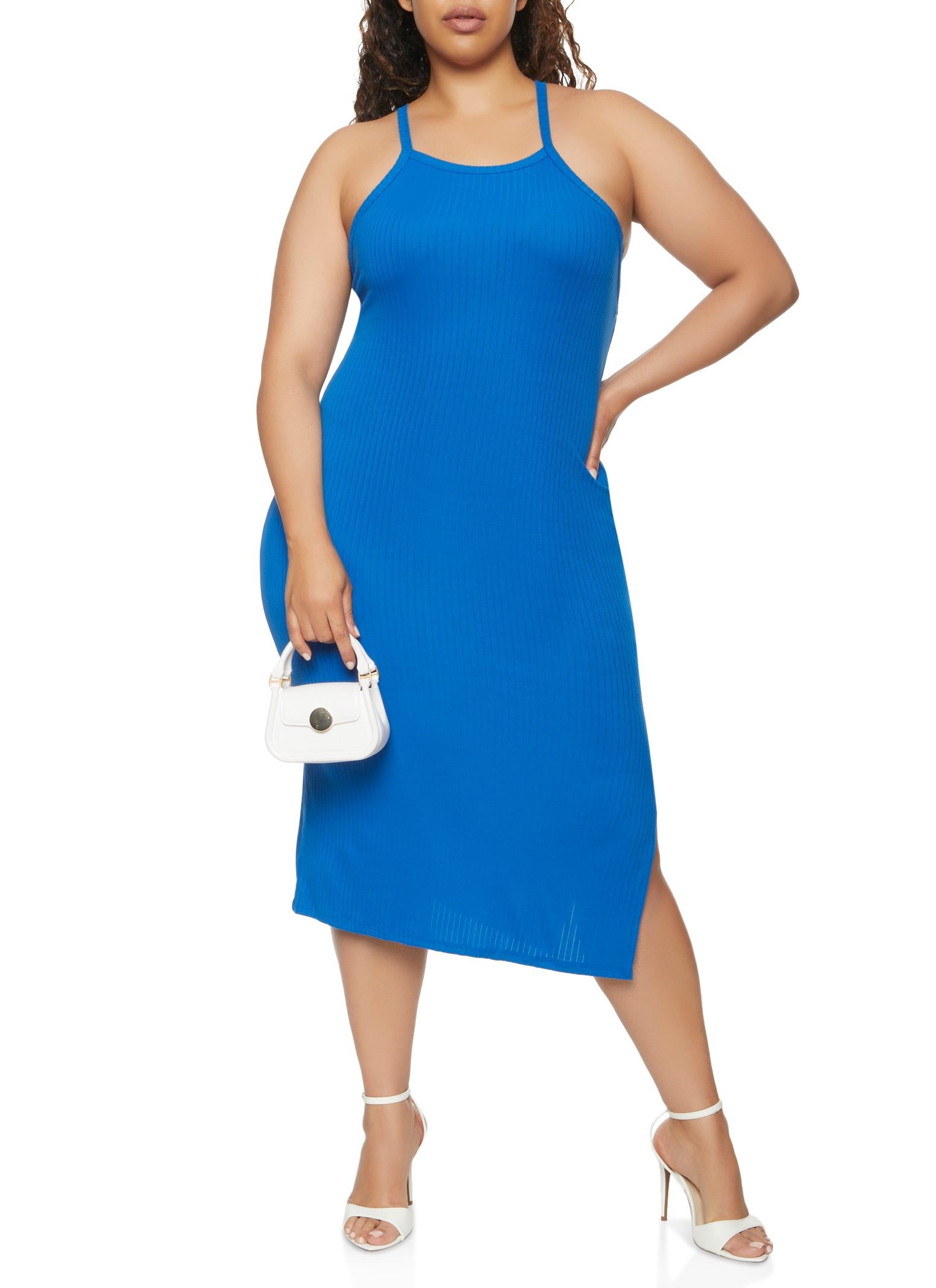 Plus Size Rib Knit Midi Cami Dress sold by Rainbow product image thumbnail 2