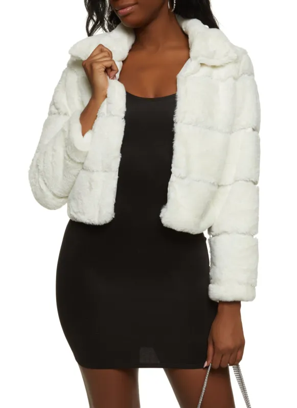 Collared Faux Fur Jacket sold by Rainbow