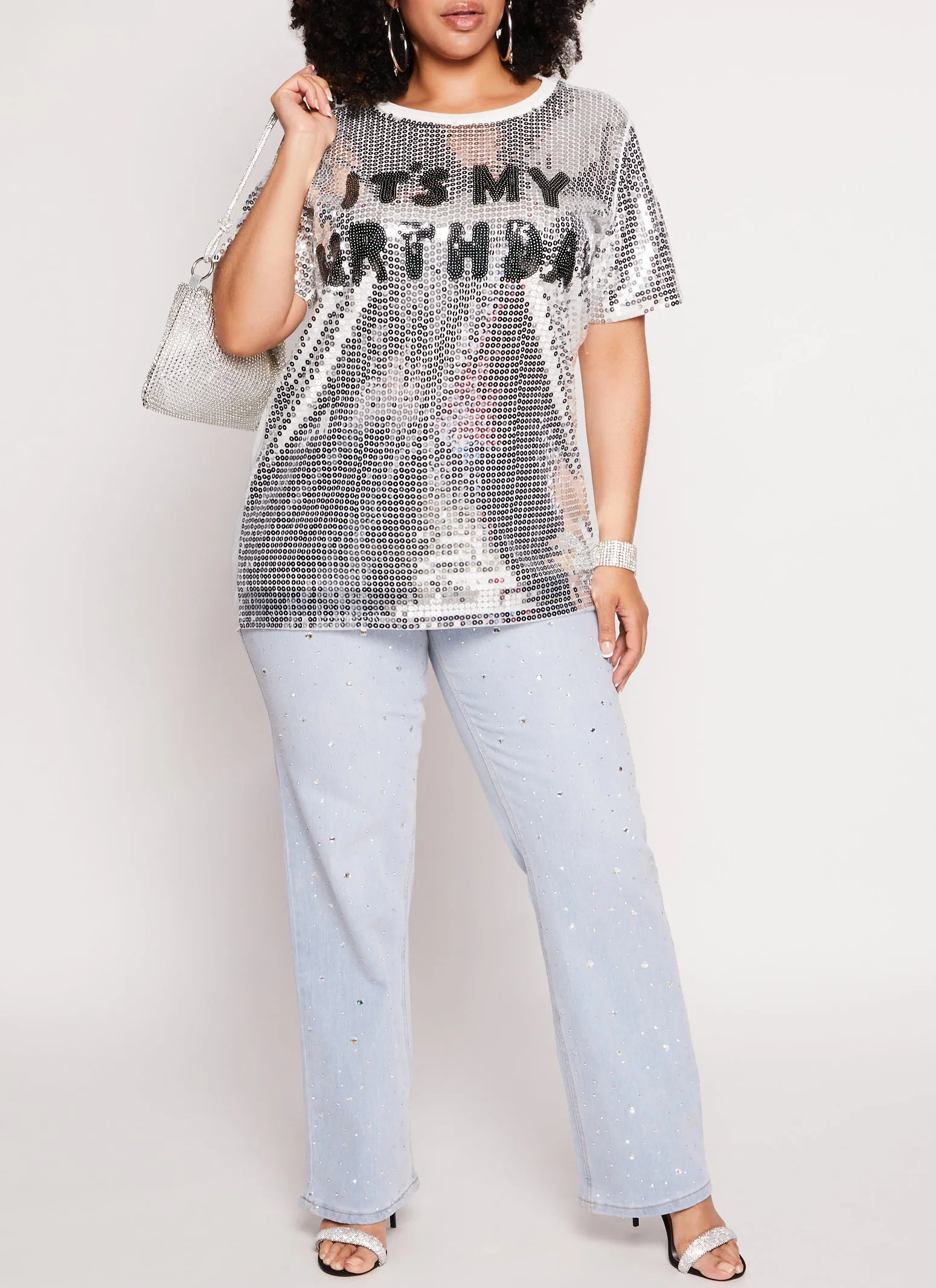Plus Size Its My Birthday Sequin Graphic Tee sold by Rainbow product image thumbnail 2