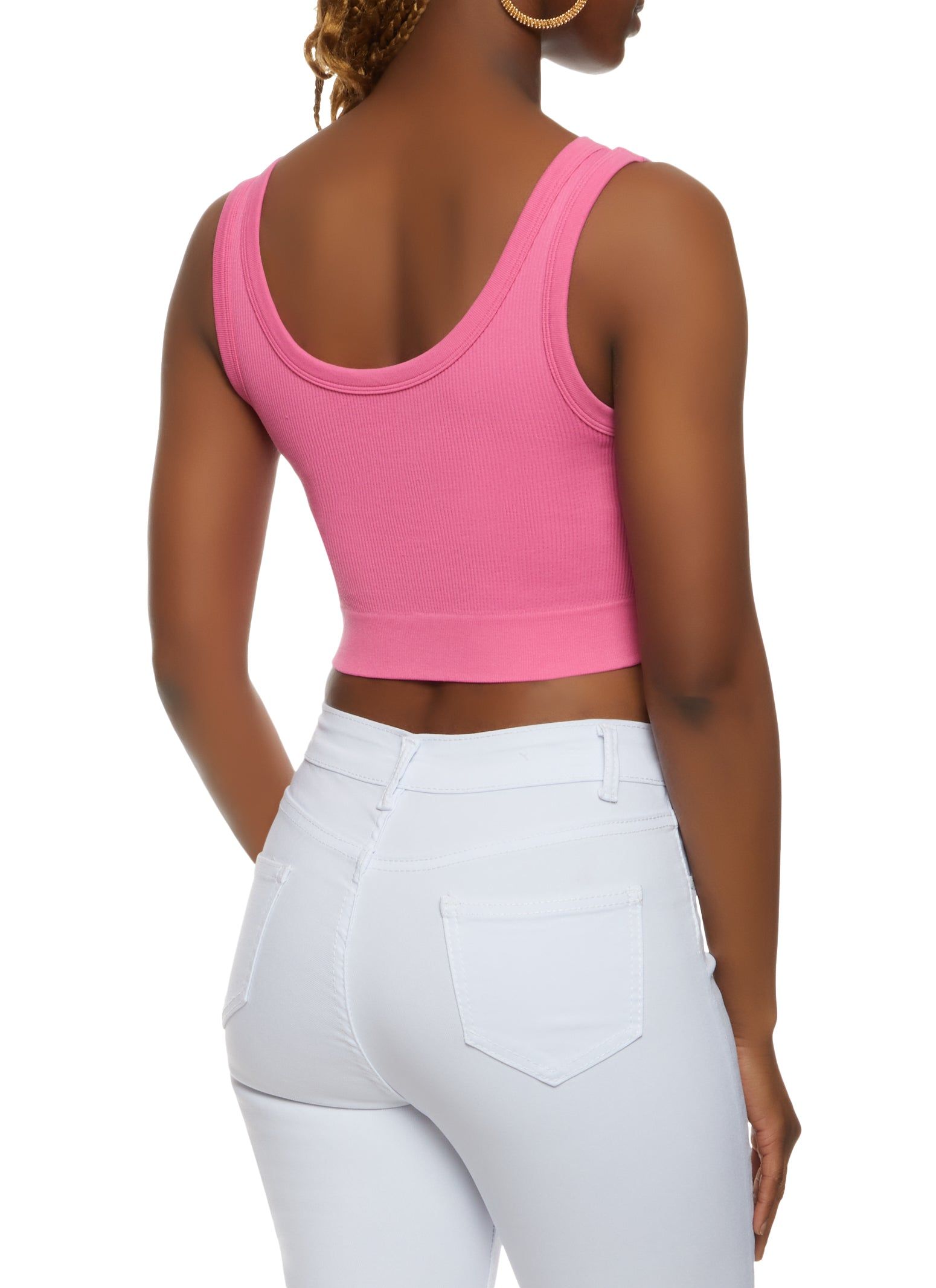 Ribbed Knit Seamless Cropped Tank Top sold by Rainbow product image thumbnail 2