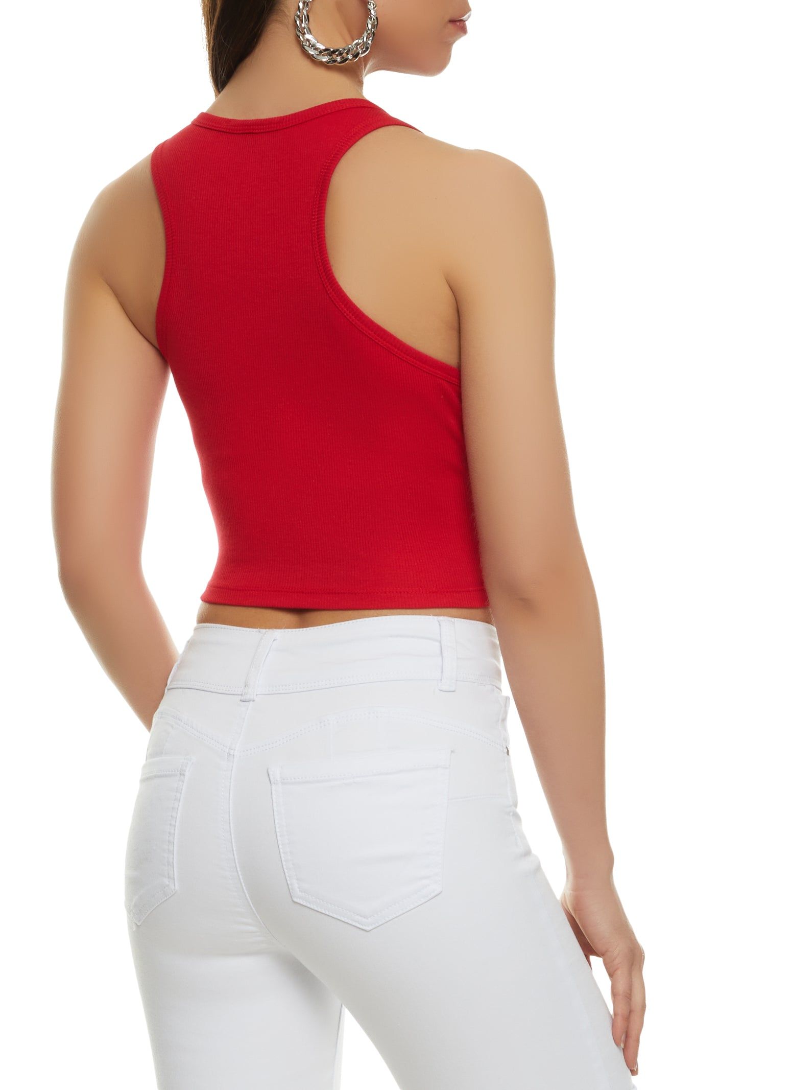 Basic Cropped Racerback Tank Top sold by Rainbow product image thumbnail 2