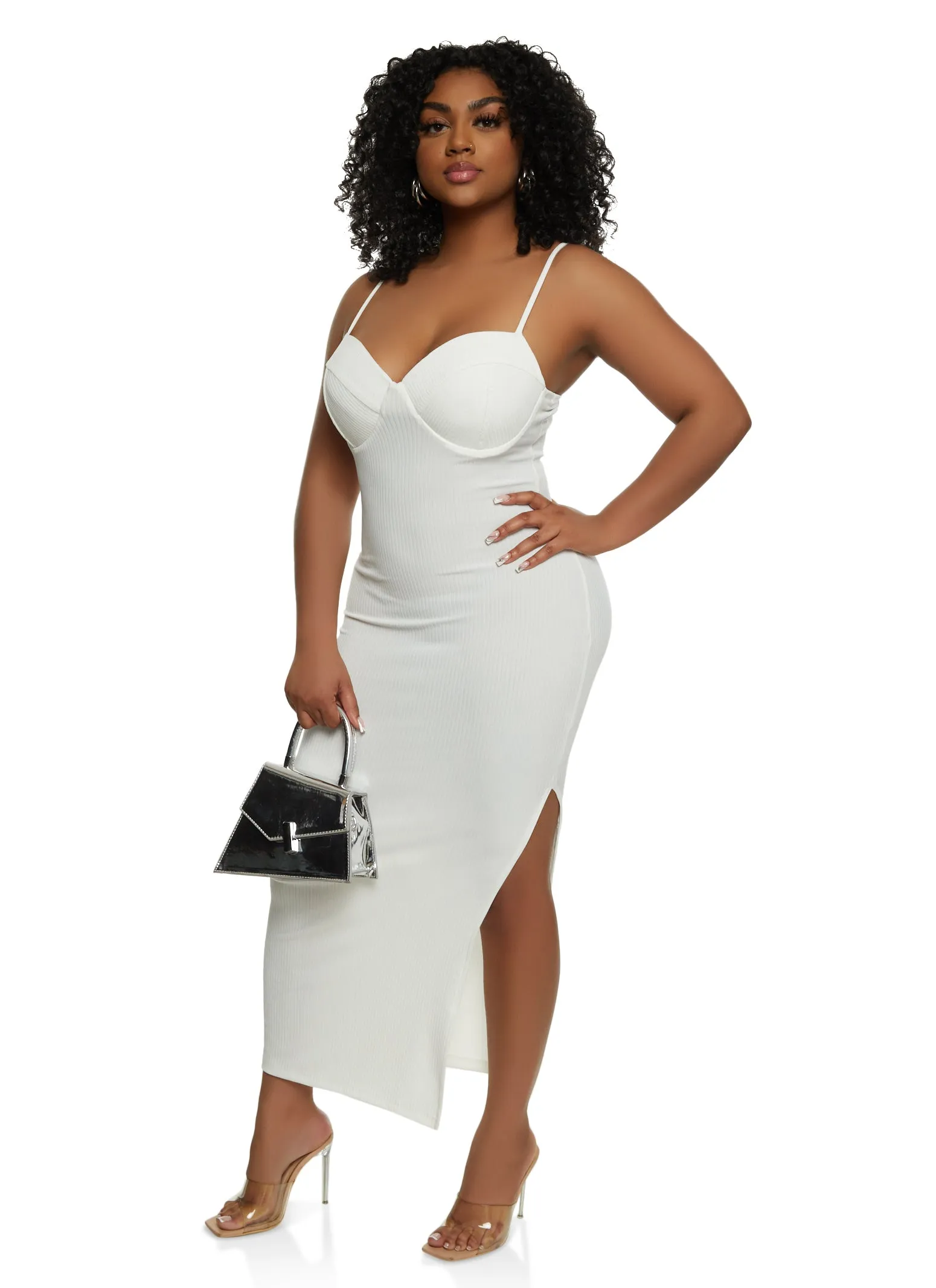 Haute Monde Ribbed Knit Bustier Maxi Dress sold by Rainbow product image thumbnail 2