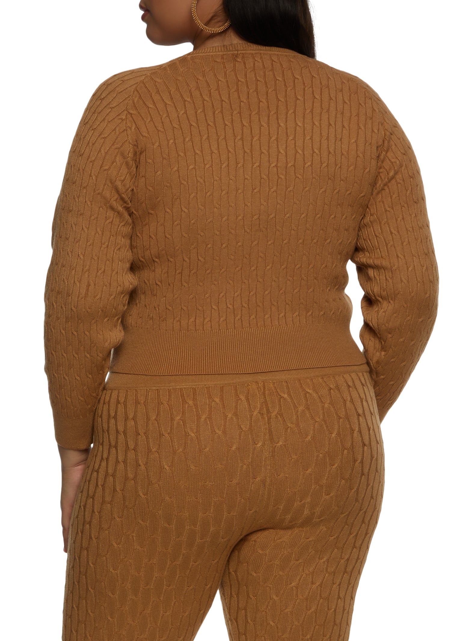 Plus Size Cable Knit Crew Neck Pullover Sweater sold by Rainbow product image thumbnail 3