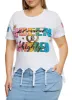 Plus Size Knotted Fringe Favored Glitter Graphic Tee sold by Rainbow