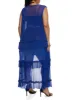 Plus Size Mesh Sleeveless Ruffle Detail Duster sold by Rainbow