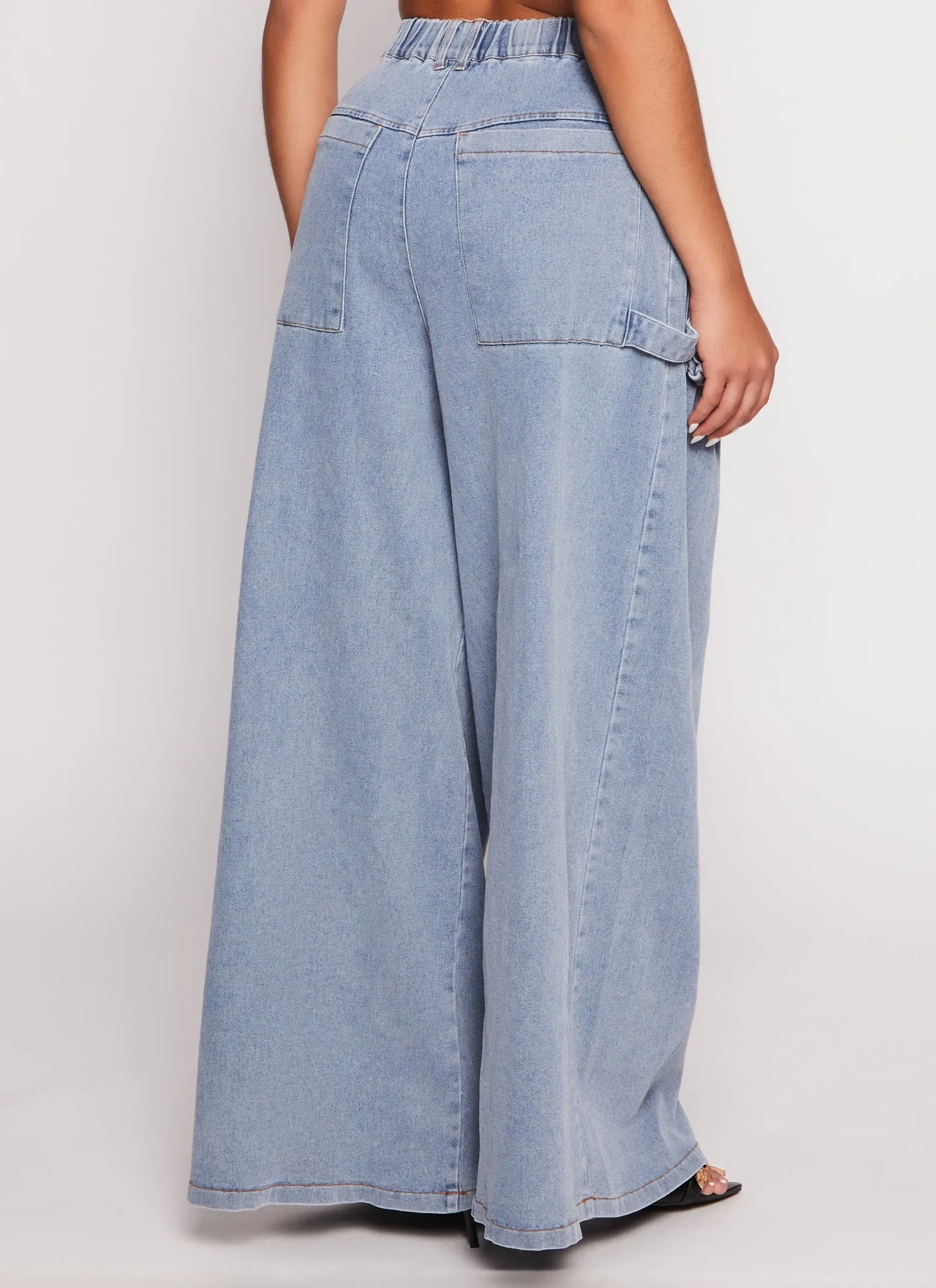 Wide Leg Pleated Cargo Pocket Jeans sold by Rainbow product image thumbnail 3