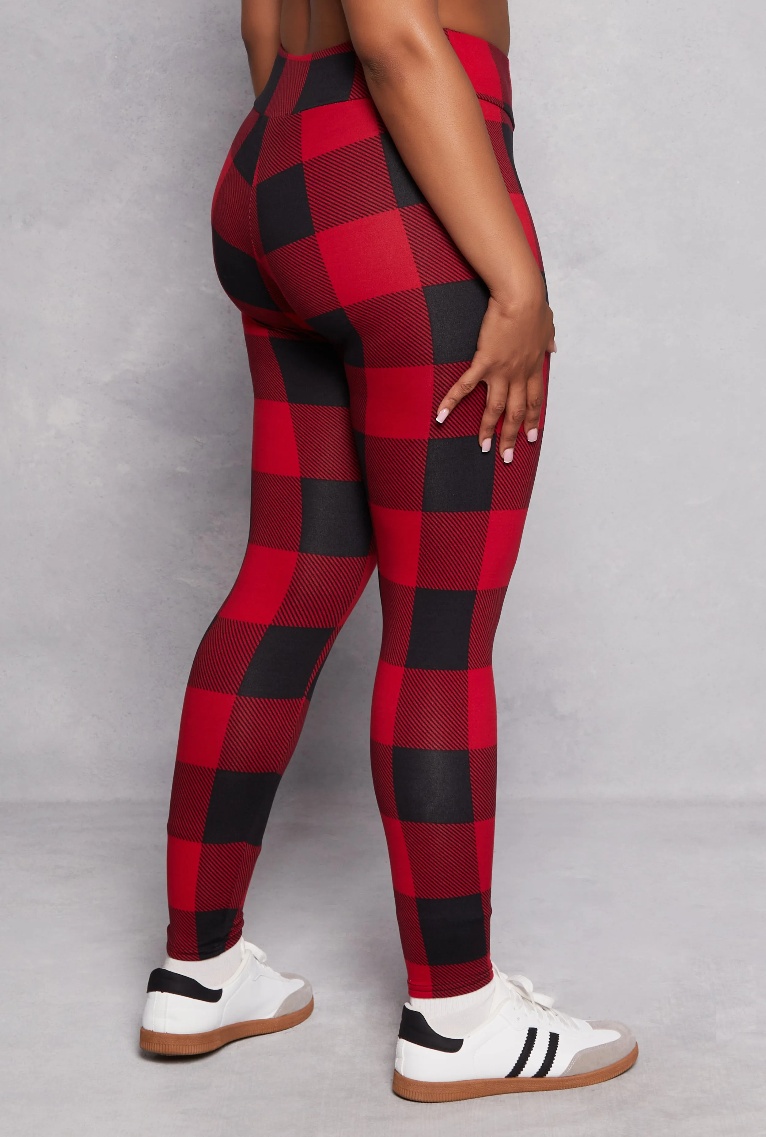 Plus Size Buffalo Plaid High Waist Leggings sold by Rainbow product image thumbnail 3