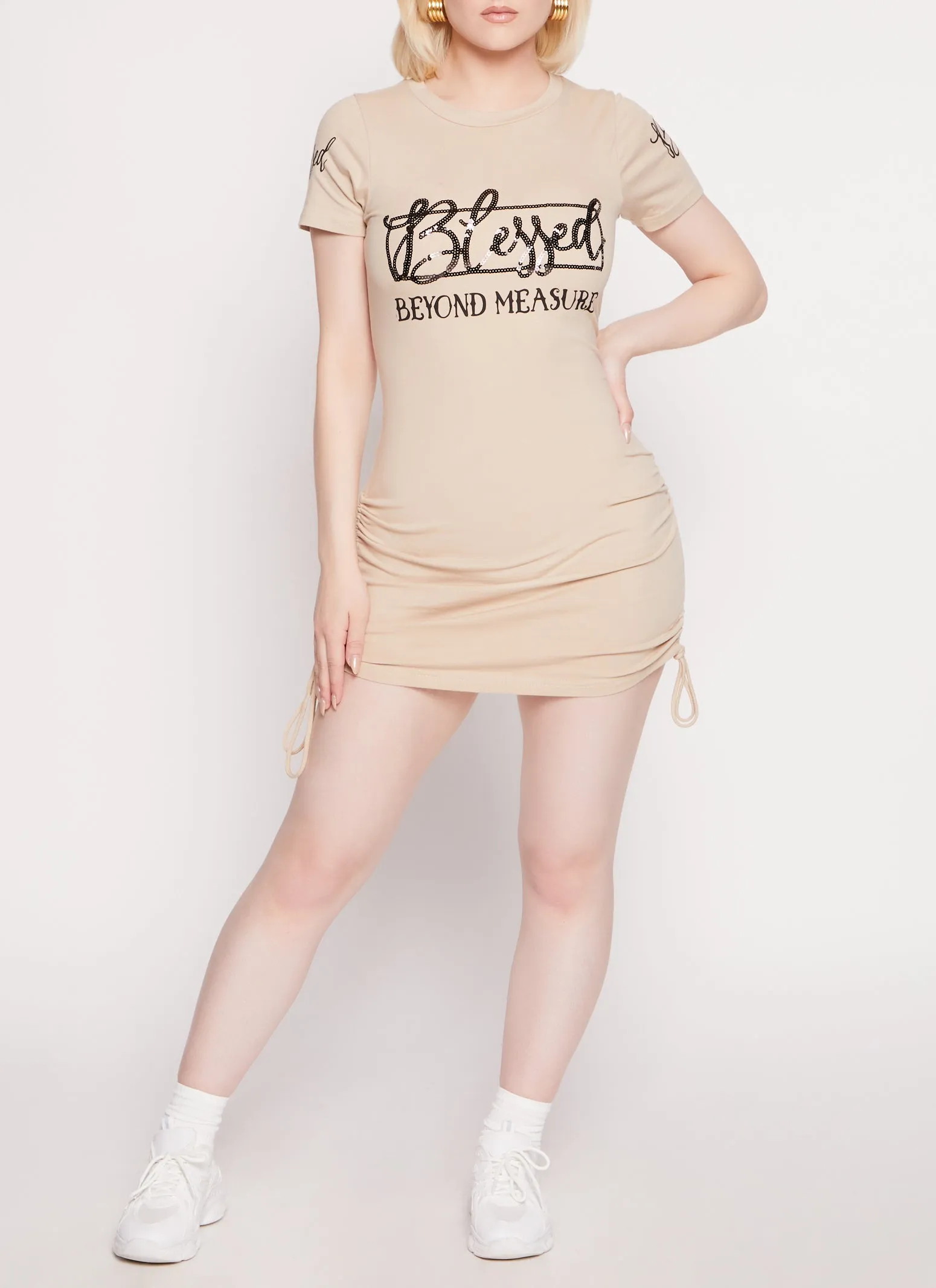 Sequin Blessed Beyond Measure Graphic T Shirt Dress sold by Rainbow product image thumbnail 2