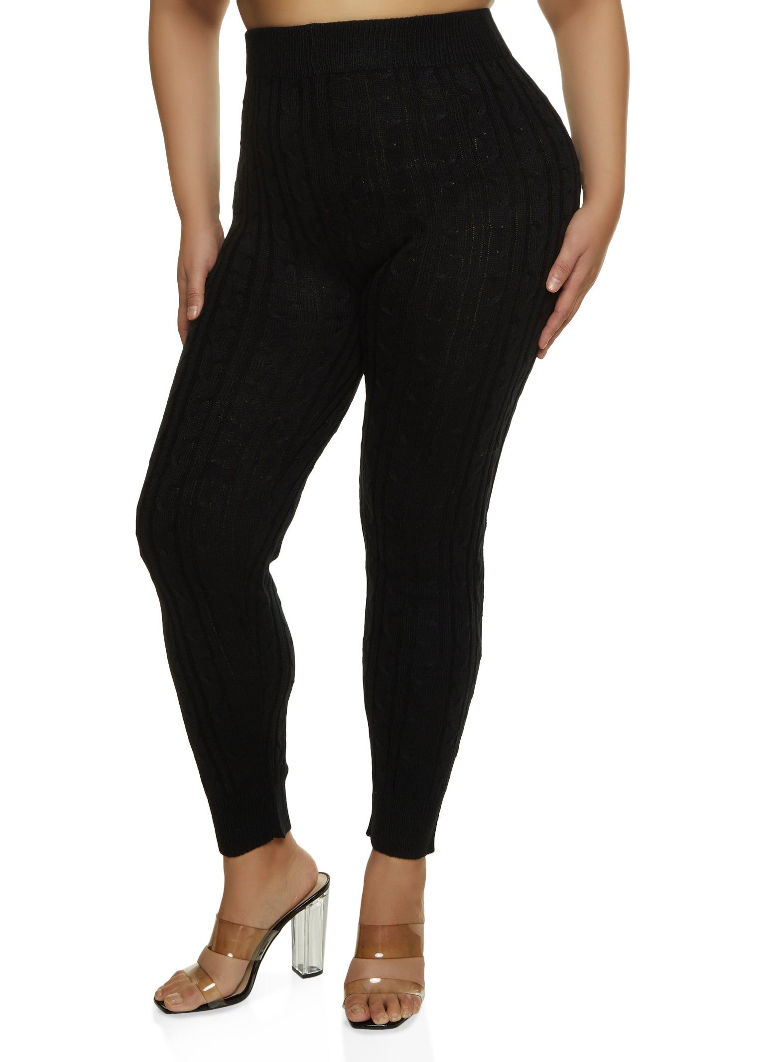 Plus Size Cable Knit Skinny Pants sold by Rainbow