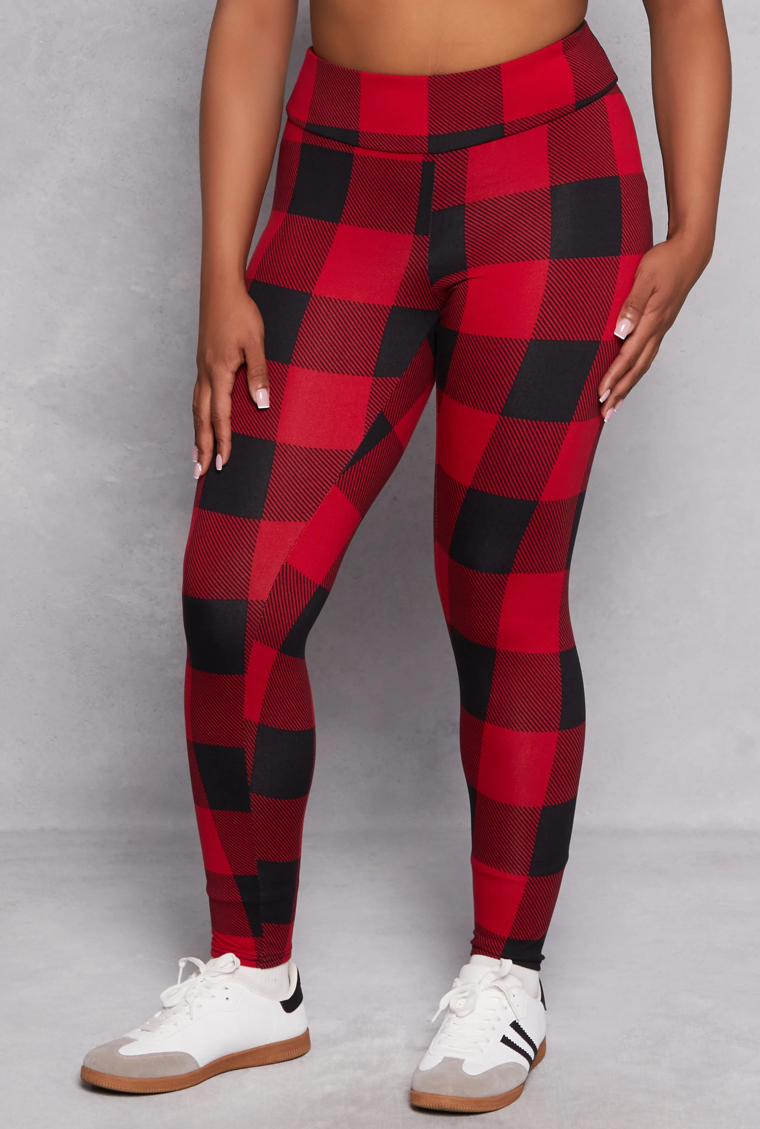 Plus Size Buffalo Plaid High Waist Leggings sold by Rainbow product image thumbnail 2