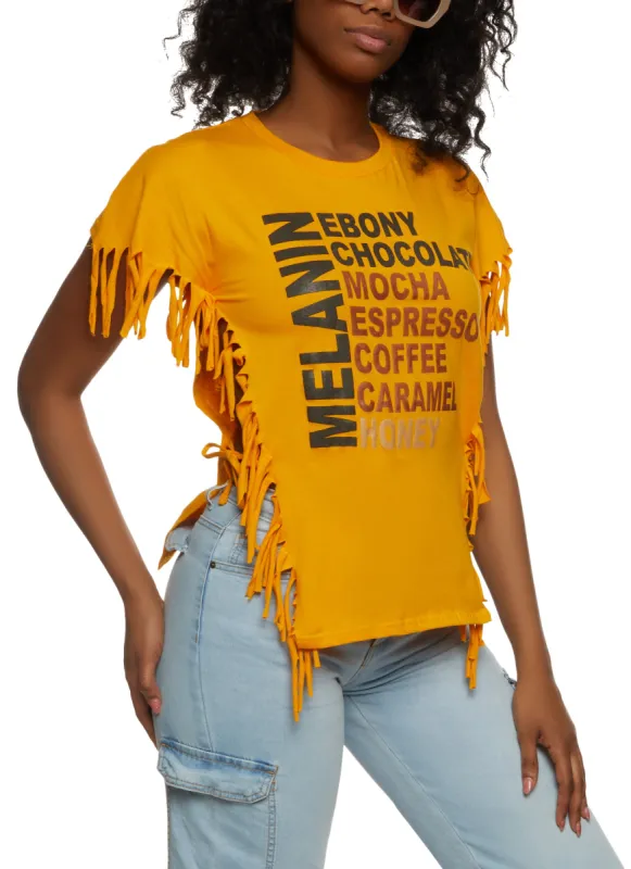 Melanin Fringe Open Side Graphic Tee sold by Rainbow