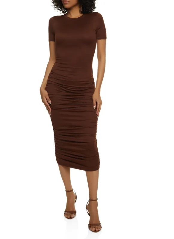 Ruched T Shirt Midi Dress sold by Rainbow